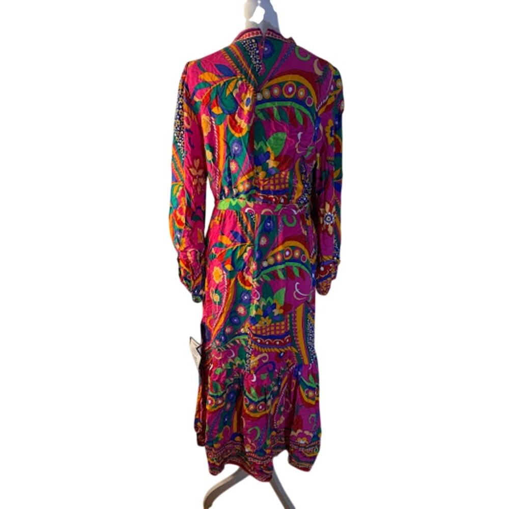 Adrianna Women's Printed Midi Dress Pink Multi 6 - Picture 2 of 4